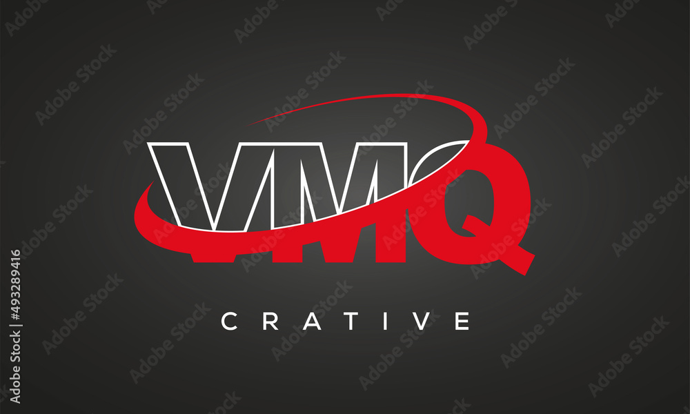 VMQ creative letters logo with 360 symbol vector art template design VMQ creative letters logo with 360 symbol vector art template design