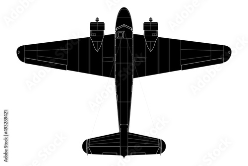 Tablou pe pânză Avión de transporte Electra, vista de planta