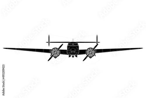 Tableau sur toile Avión de transporte Electra, vista frontal