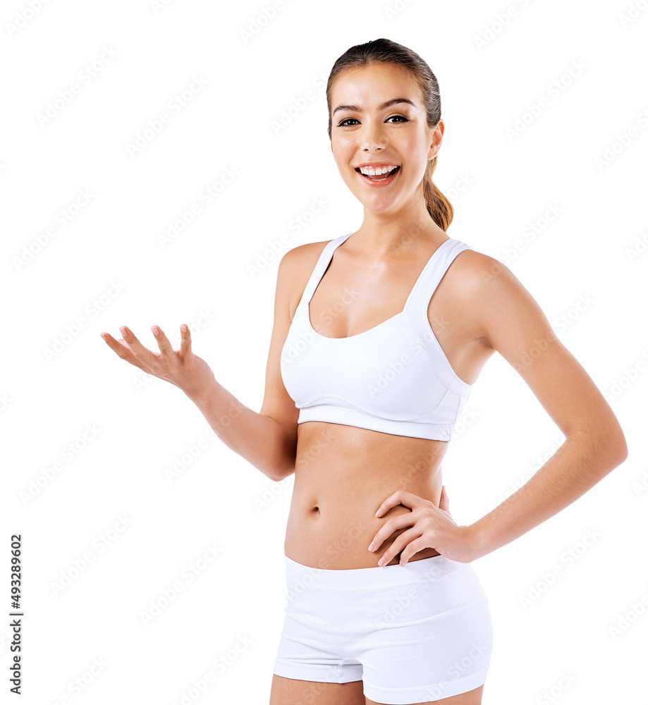 This is a solid recipe for success. Shot of a healthy woman posing against a white background. This is a solid recipe for success. Shot of a healthy woman posing against a white background.