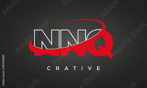 NNQ creative letters logo with 360 symbol vector art template design