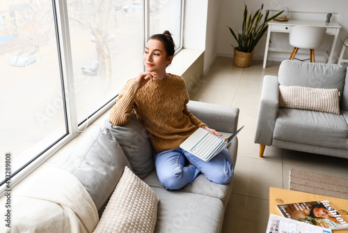 Beautiful young woman with ...