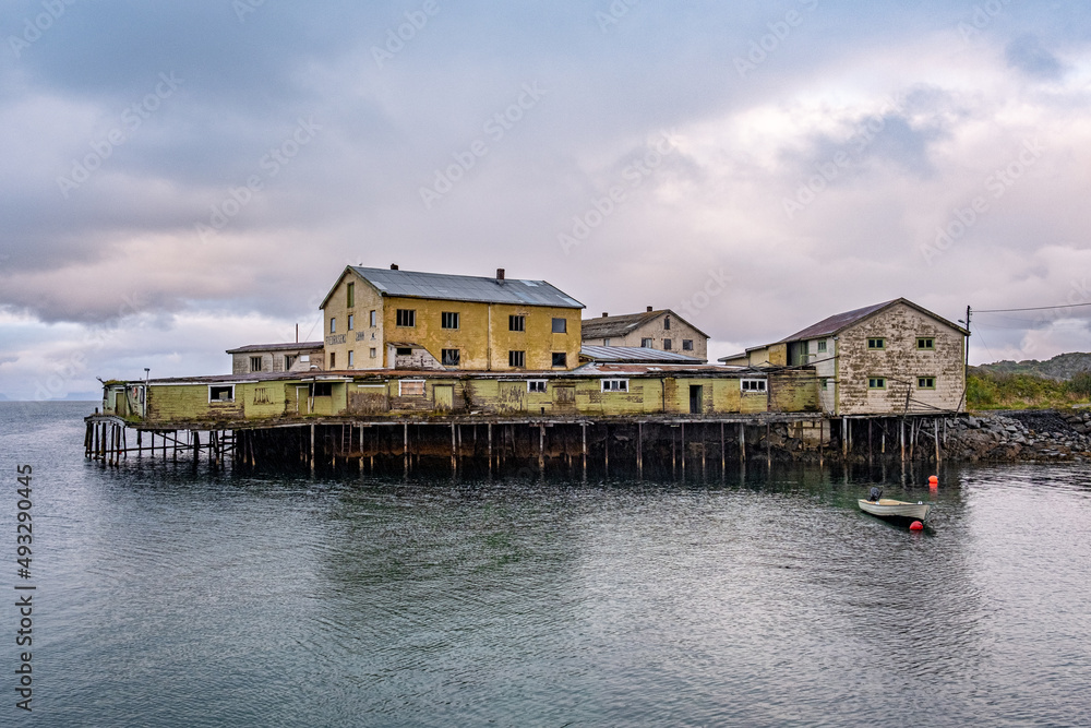 old abanoned fish factory in Henningsvær, Lofoten, Norway