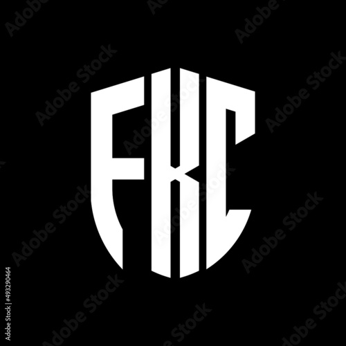 FKC letter logo design. FKC modern letter logo with black background. FKC creative  letter logo. simple and modern letter logo. vector logo modern alphabet font overlap style. Initial letters FKC  photo