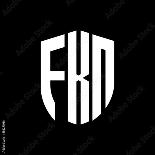 FKN letter logo design. FKN modern letter logo with black background. FKN creative  letter logo. simple and modern letter logo. vector logo modern alphabet font overlap style. Initial letters FKN  photo