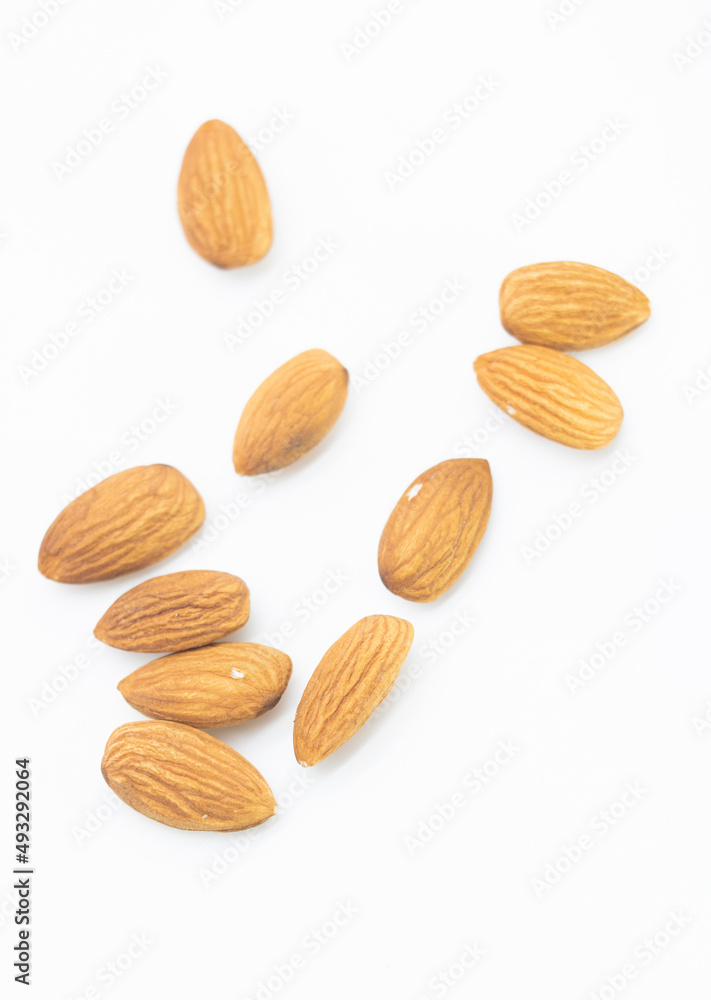Almond isolated. Nuts on white background. Almond isolated. Nuts on white background.