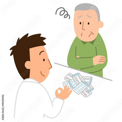 大量に薬が残り相談している男性②