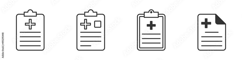 Medical report icon set. Health data. Vector illustration. Medical report icon set. Health data. Vector illustration.