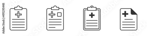 Medical report icon set. Health data. Vector illustration.