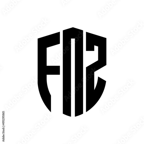 FNZ letter logo design. FNZ modern letter logo with black background. FNZ creative  letter logo. simple and modern letter logo. vector logo modern alphabet font overlap style. Initial letters FNZ.  photo