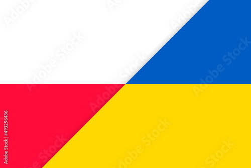 Poland and Ukraine flags background