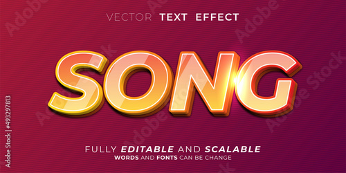 Editable text effect Song on glass style illustrations