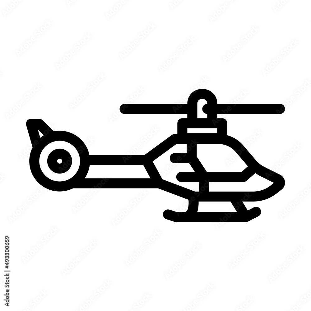 helicopter fly transport line icon vector. helicopter fly transport sign. isolated contour symbol black illustration