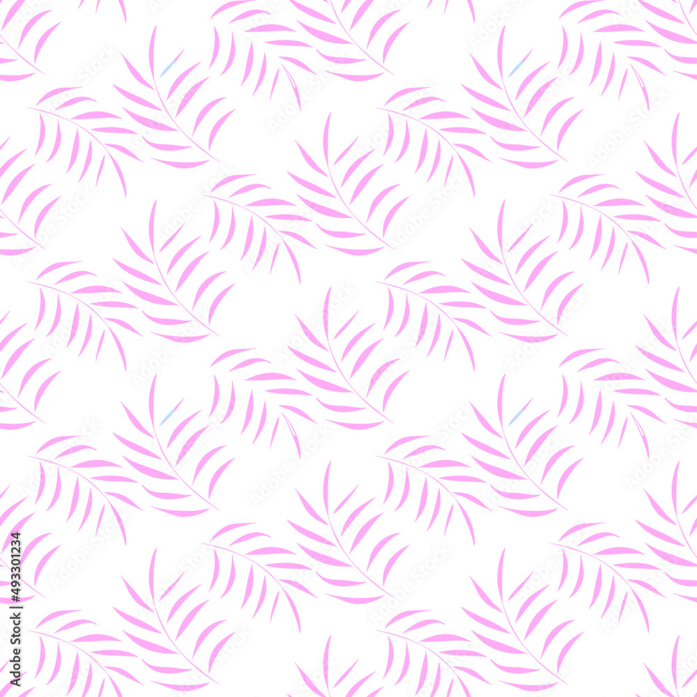 Vector seamless half-drop pattern, with leaves Vector seamless half-drop pattern, with leaves