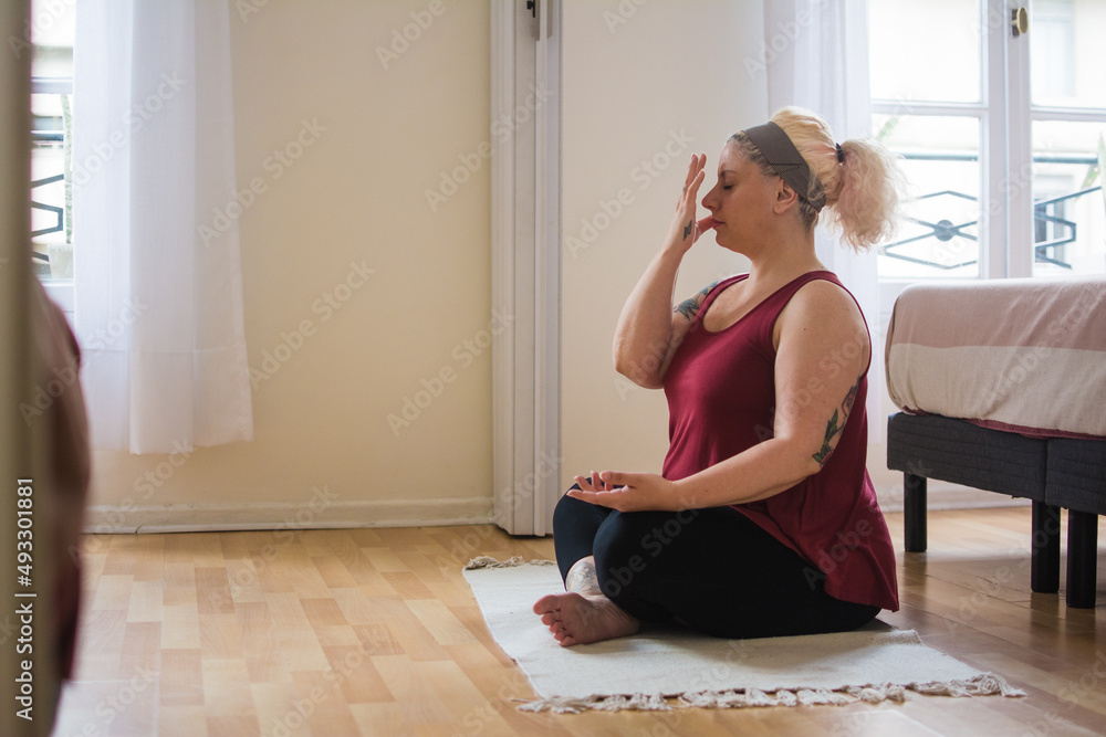 Breathing yoga posture