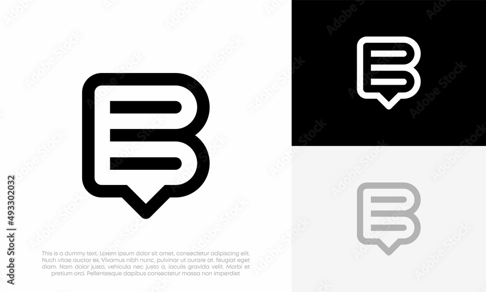 letter B talk logo initial abstract vector icon design illustration letter B talk logo initial abstract vector icon design illustration
