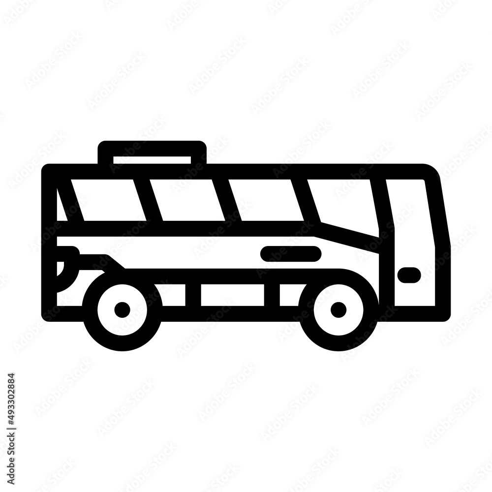 bus urban transport line icon vector. bus urban transport sign. isolated contour symbol black illustration