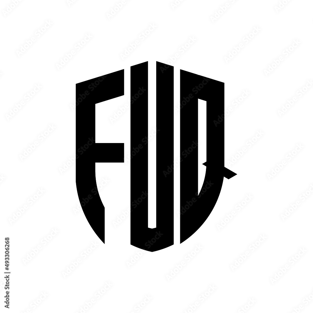 FUQ letter logo design. FUQ modern letter logo with black background. FUQ  creative letter logo. simple and modern letter logo. vector logo modern  alphabet font overlap style. Initial letters FUQ Stock Vector |