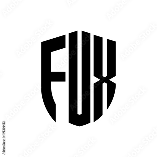 FUX letter logo design. FUX modern letter logo with black background. FUX creative  letter logo. simple and modern letter logo. vector logo modern alphabet font overlap style. Initial letters FUX  photo