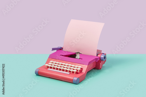 Bright retro typewriter photo