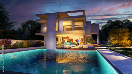 Impressive modern  mansion ...