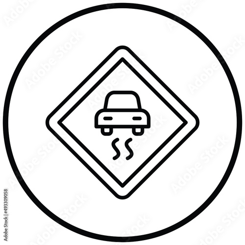 Vector Design Slippery Road Icon Style