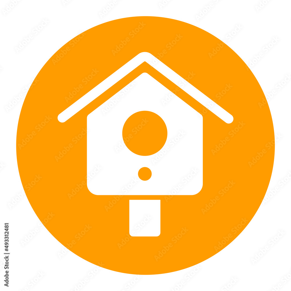 Wooden birdhouse, place for nest vector icon