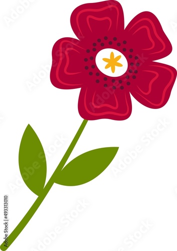 Stylized red flower highlighted