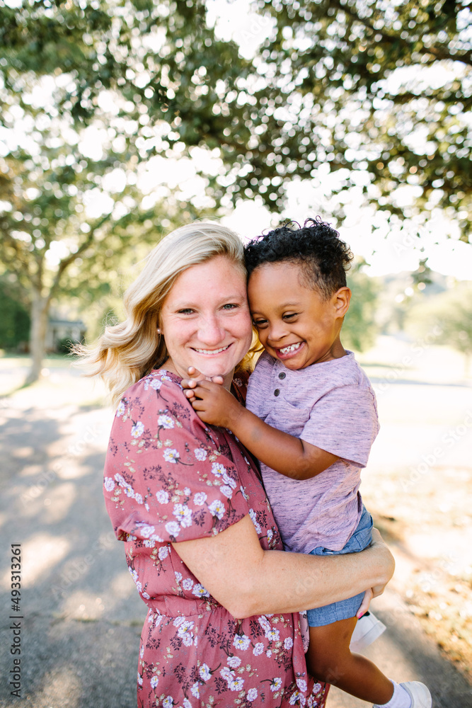 Mom and son, who has Down Syndrome Mom and son, who has Down Syndrome