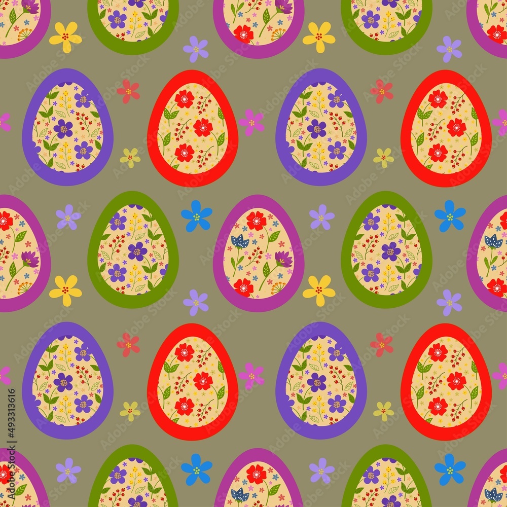Easter eggs decorative pattern.Happy Easter