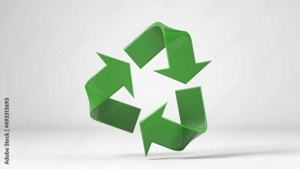 Green recycling and ecology icon, rotating Green recycling and ecology icon, rotating