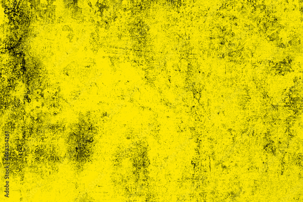 Scattered heavy grunge textured yellow color abandoned concrete wall surface Scattered heavy grunge textured yellow color abandoned concrete wall surface