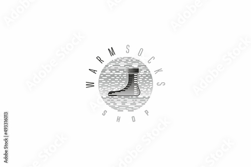 Template logo design solution for warm socks store or shop
