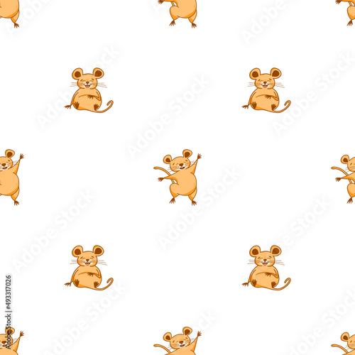 Vector pattern with cute mice, cartoon-style character, cute animals, rodents. Children's illustration for postcards, posters, T-shirts, teenagers, stickers, fabrics.
