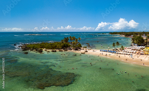 Imagem aérea de Morro de São Paulo, Ilha de Tinharé, Cairu, Bahia, Brasil