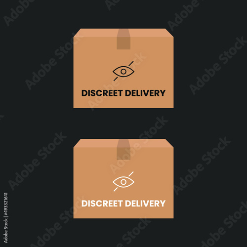Discreet delivery hide online shopping icon illustration sign design vector photo