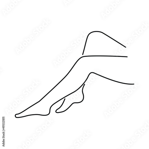Female Girl Legs Skin Care Hygiene Outline Sign Design Vector