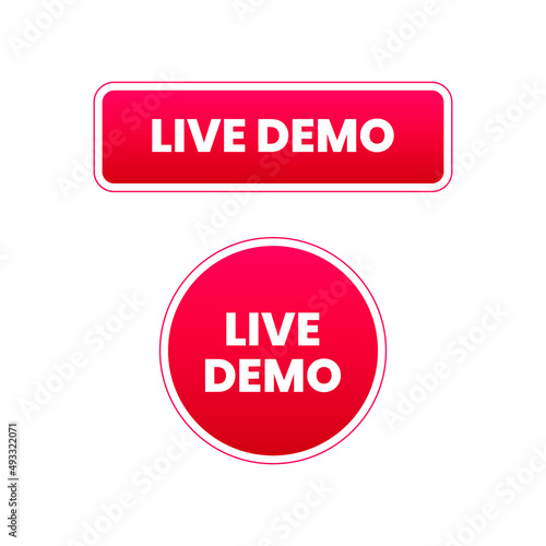 Live demo teaching demonstrate concept button icon label design vector