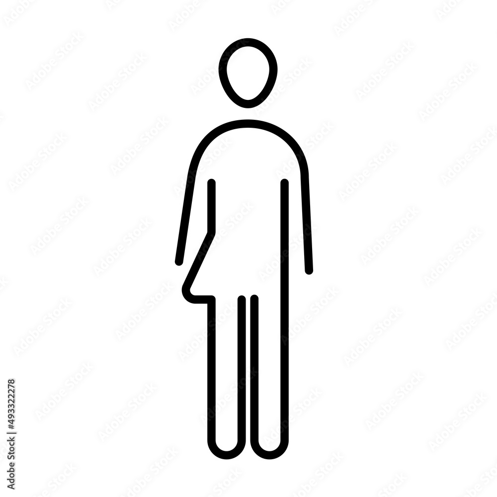 Agender nonbinary human line icon isolated on white background Agender nonbinary human line icon isolated on white background