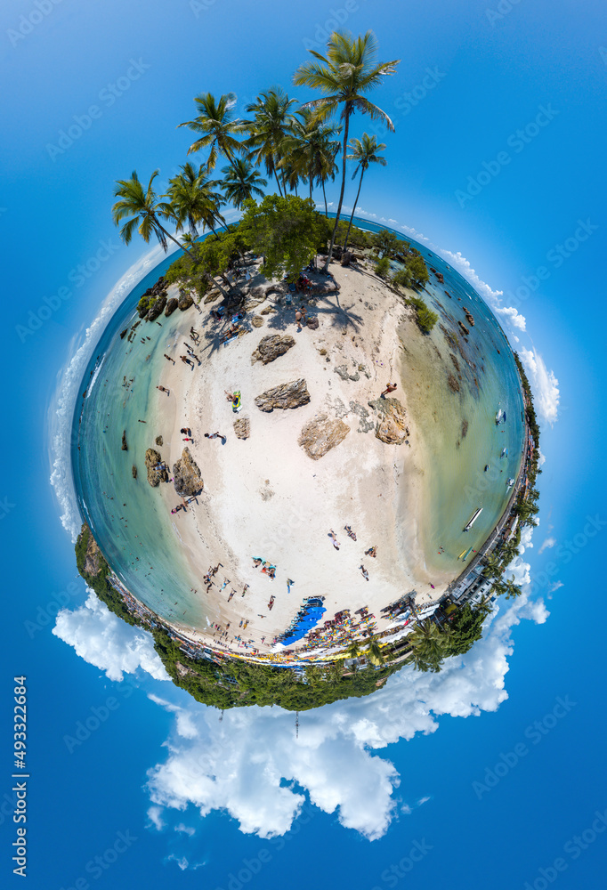 Fototapeta premium Imagem aérea de Morro de São Paulo, Ilha de Tinharé, Cairu, Bahia, Brasil
