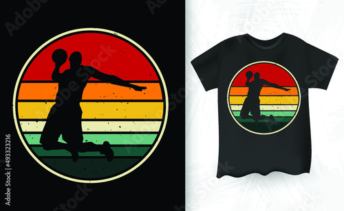 Retro Vintage Basketball Player Distressed Design
