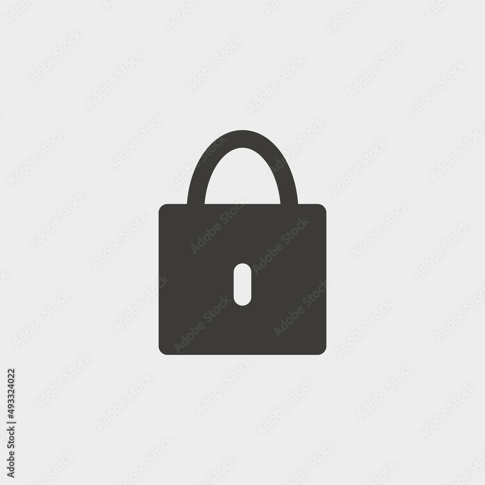 Lock pad vector icon illustration sign Lock pad vector icon illustration sign