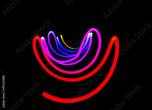 lightpainting coloré traits de lumières vives