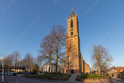 Late Gothic Andrew's Church in the center of the village of Amerongen in the Netherlands.