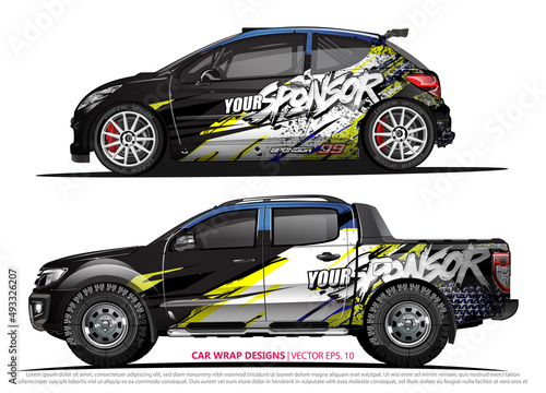 Race car wrap design vector for vehicle vinyl sticker and automotive decal livery 