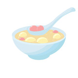 TangYuan vector stock illustration. Rice balls. dessert. Isolated on a white background.