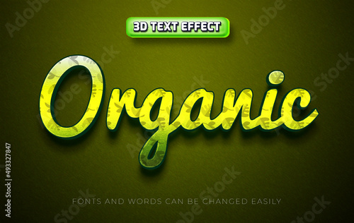 Fototapeta Naklejka Na Ścianę i Meble -  Organic 3d editable text effect style