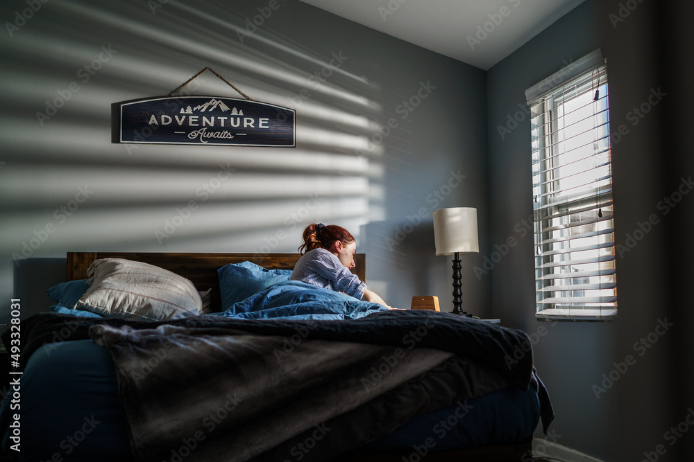 An adventurous young white woman sleeps peacefully An adventurous young white woman sleeps peacefully