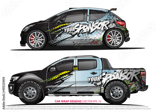 Race car wrap design vector for vehicle vinyl sticker and automotive decal livery 