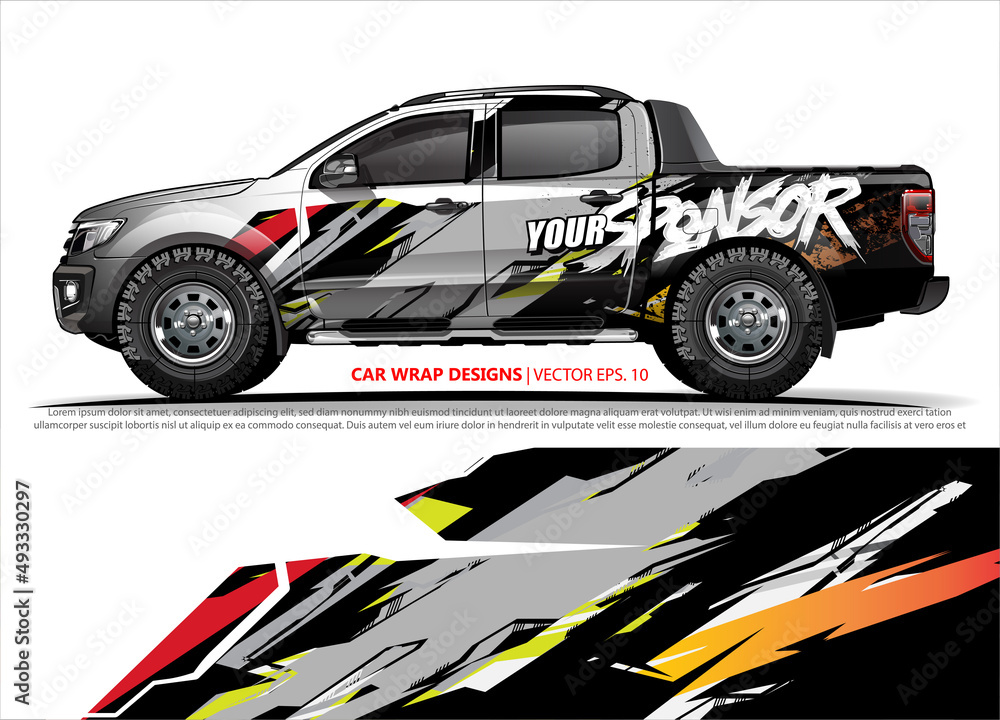 truck graphics. modern camouflage design for vehicle vinyl wrap 
